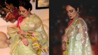 Rekha brings Banarasi magic back to life in Manish Malhotra’s timeless weave