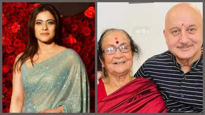 Kajol comes to the rescue as Anupam Kher’s mom slips on stage at Tanvi The Great launch |