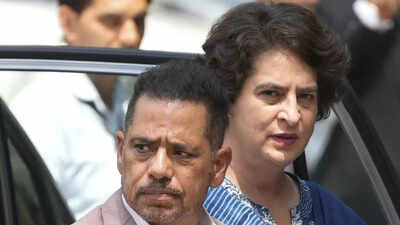 Robert Vadra appears before ED for third straight day in Haryana land deal probe; wife Priyanka Gandhi accompanies him | India News