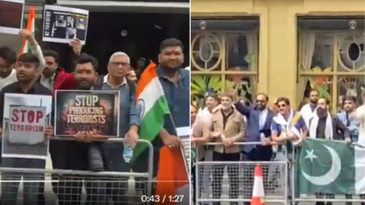Standoff in UK: Indian diaspora counters Pakistani protesters over Pahalgam attack | India News
