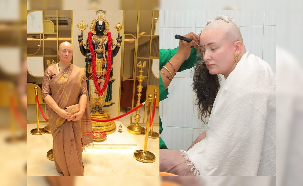 Pawan Kalyan’s Wife Anna Lezhneva Donates Hair At Tirumala Amid Son’s Recovery Following Singapore Fire Incident