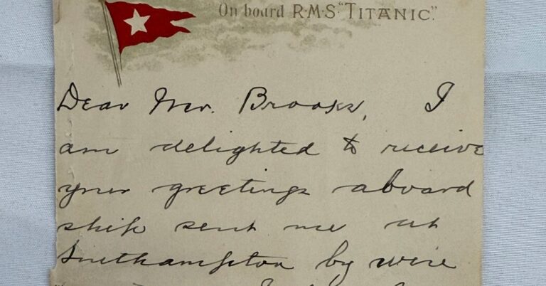 Titanic Survivor’s Letter, Written Aboard the Ship, Sells for Nearly 0,000