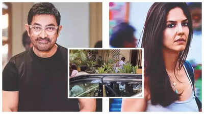 Aamir Khan, Gauri Spratt, and Junaid Khan spotted together at the actor’s ex-wife Reena Dutta’s house – Video |