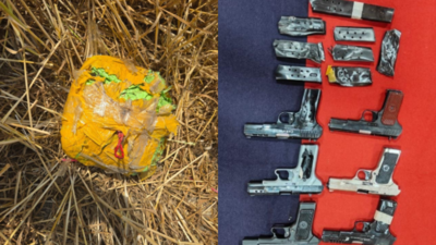6 pistols, 14 magazines recovered near India-Pakistan border in Amritsar in BSF-Punjab Police operation |
