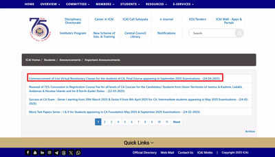 ICAI launches free live revision classes for CA Final September 2025 exams