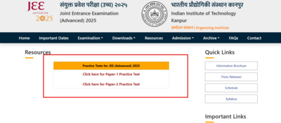 JEE Advanced mock test link active on official website: Check important dates and details here