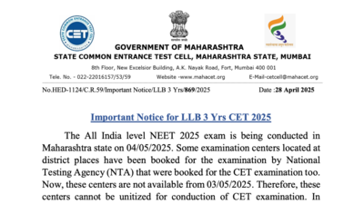 MAH CET 3-Year LLB 2025 exam dates revised: Check new schedule and details here