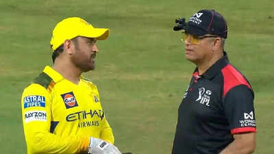 Watch: MS Dhoni’s animated argument with umpire goes viral after CSK’s loss | Cricket News