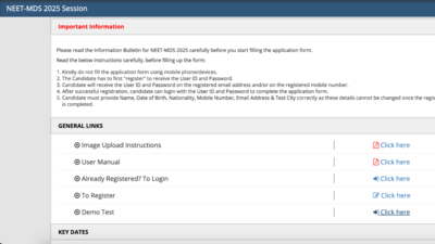 NEET MDS 2025 admit card to release soon: Check active demo test link and other key details