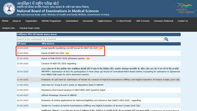 NEET SS 2024 group-wise qualifying scores out; ENT and OBGYN see highest cut-offs, check here