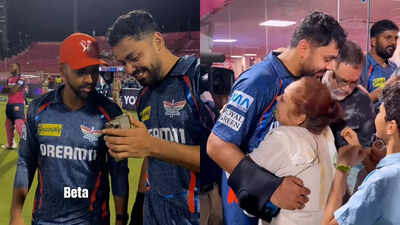 ‘Nahi crying, smile only’: Nicholas Pooran’s heartwarming moment with Avesh Khan’s mother wins hearts – WATCH! | Cricket News