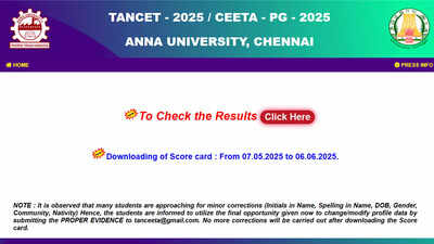 TANCET MBA 2025 results out now; score card download begins May 7 at tancet.annauniv.edu