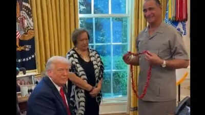 Watch: Trump receives garland given to royalty in American Samoa, jokes ‘does that mean I’m royalty?’