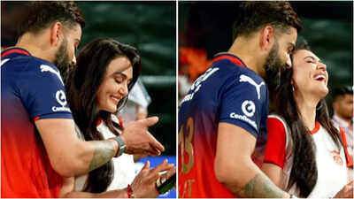 Virat Kohli shows Preity Zinta photos of Vamika and Akaay after RCB’s win, actress visibly delighted in viral video