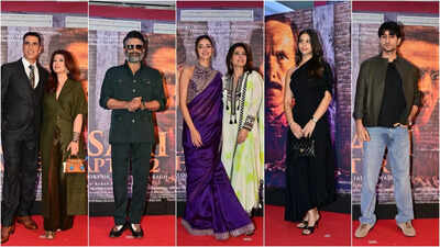 Akshay Kumar, R Madhavan, Ananya Panday, Vicky Kaushal, Kajol, Suhana Khan, Ibrahim Ali Khan and other celebs attend grand screening of Kesari Chapter 2 | Hindi Movie News