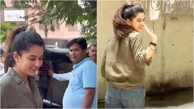 Rajesh Khanna’s granddaughter Naomika Saran steals the spotlight in Mumbai with her graceful charm | Hindi Movie News