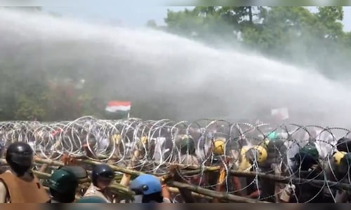 Odisha: Police use water cannons, lathi charge after Congress protesters hurl chairs | Watch
