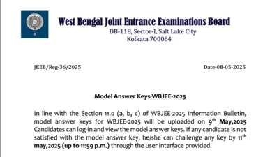 WBJEE 2025 answer key to be released on May 9, candidates can raise objections until May 11: Check details here