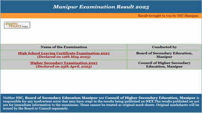 BOSEM Manipur HSLC result 2025 declared: Check class 10 scores at manresults.nic.in