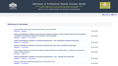 KEAM result 2025 released: Know where and how to download scorecards