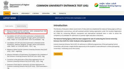 CUET UG 2025 admit cards out for exams from May 19 to 24; direct link here