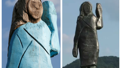 Mystery of Melania Trump’s statues at Slovenia: One set on fire, second stolen