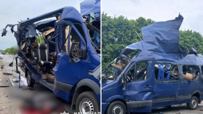 Russia strikes Ukraine civilian bus, 9 killed