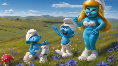French town breaks smurf number world record