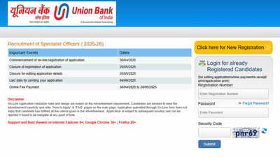 Union Bank SO recruitment 2025: Last date tomorrow to apply for 500 specialist officer posts; check direct link here