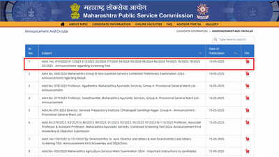 Maharashtra MPSC Group B prelims result 2025 declared on mpsc.gov.in; 8179 candidates shortlisted for mains