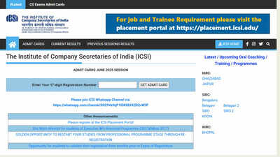ICSI CS Executive, Professional June 2025 admit card released at icsi.edu; download here