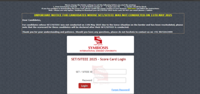 Symbiosis SET 2025 result declared: Direct link to download scorecards here