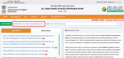 AISSEE result 2025 declared: Sainik school admission results out for Class 6 and 9, Counselling next
