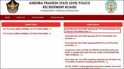 AP Police Constable admit card 2025 for final written exam on this date: Here’s how to download on slprb.ap.gov.in