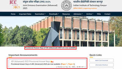 JEE Advanced 2025 answer key released: Objection window open until May 27