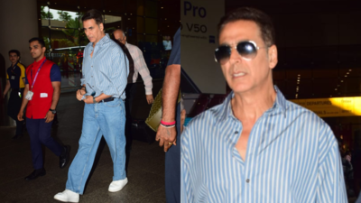 Akshay Kumar makes first appearance after the ‘Hera Pheri 3’ dispute with Paresh Rawal, the actor gets spotted at the airport looking dapper – WATCH VIDEO | Hindi Movie News