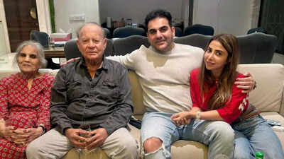 Arbaaz Khan and Sshura Khan spark pregnancy rumours again, share family photo with Salim and Salma Khan after lunch outing | Hindi Movie News