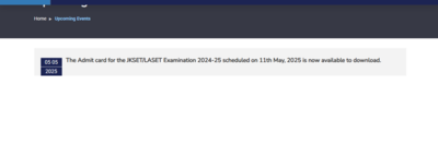 JKSET admit card 2025 released: Check direct link to download hall tickets here