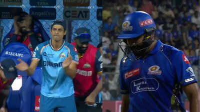 Watch: Ashish Nehra wildly celebrates Rohit Sharma’s dismissal in MI vs GT | Cricket News