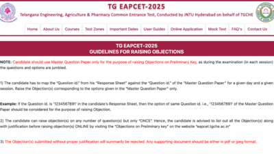 TS EAMCET 2025 engineering answer key released, objection window open until May 7: Check direct link to download and how to raise objections here