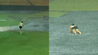 Tim David dives into puddle during RCB practice, teammates left in splits – WATCH | Cricket News