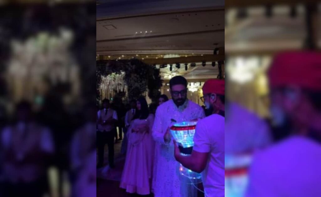 Abhishek Bachchan Plays Drums To Dus Bahane Beats At Mumbai Wedding While Aishwarya And Aaradhya Look On In Awe