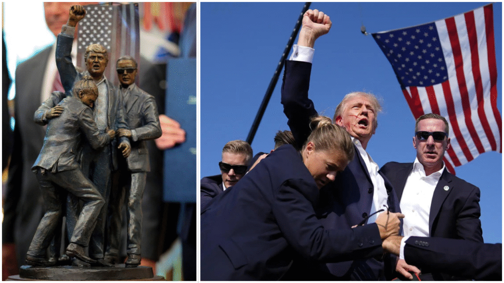 Trump assassination attempt sculpture: Donald Trump adds sculpture of Butler assassination attempt to Oval Office