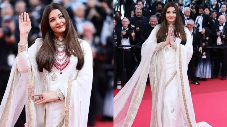 Aishwarya Rai Bachchan shuts down divorce rumours with sindoor and saree power at Cannes