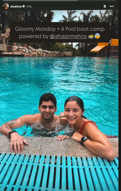 Alia Bhatt’s “Gloomy Monday” Lit Up By Sister Shaheen’s Boyfriend’s “Pool Boot Camp”