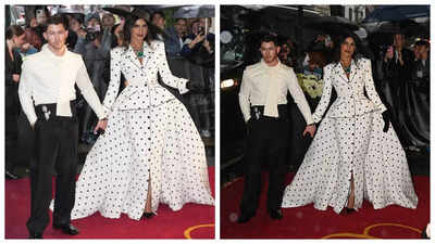 Met Gala 2025: Priyanka Chopra and Nick Jonas serve classic Hollywood glam; actress stuns in showstopping polka dotted suit dress |