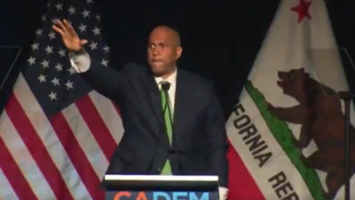 Cory Booker makes controversial ‘Nazi’ gesture at convention, Elon Musk reacts