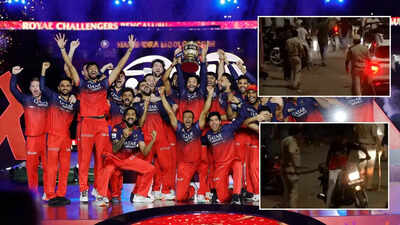 Watch: RCB title celebrations go wild as police forced to use lathis on jubilant supporters | Cricket News