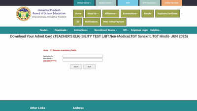 HP TET admit card: HPBOSE June 2025 TET hall tickets released at hpbose.org for JBT and TGT categories; download here