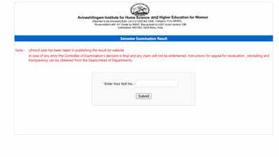 Avinuty Result 2025: Avinashilingam Institute declares UG, PG, PG-Diploma & Ph.D. results at avinuty.ac.in; students can direct link here
